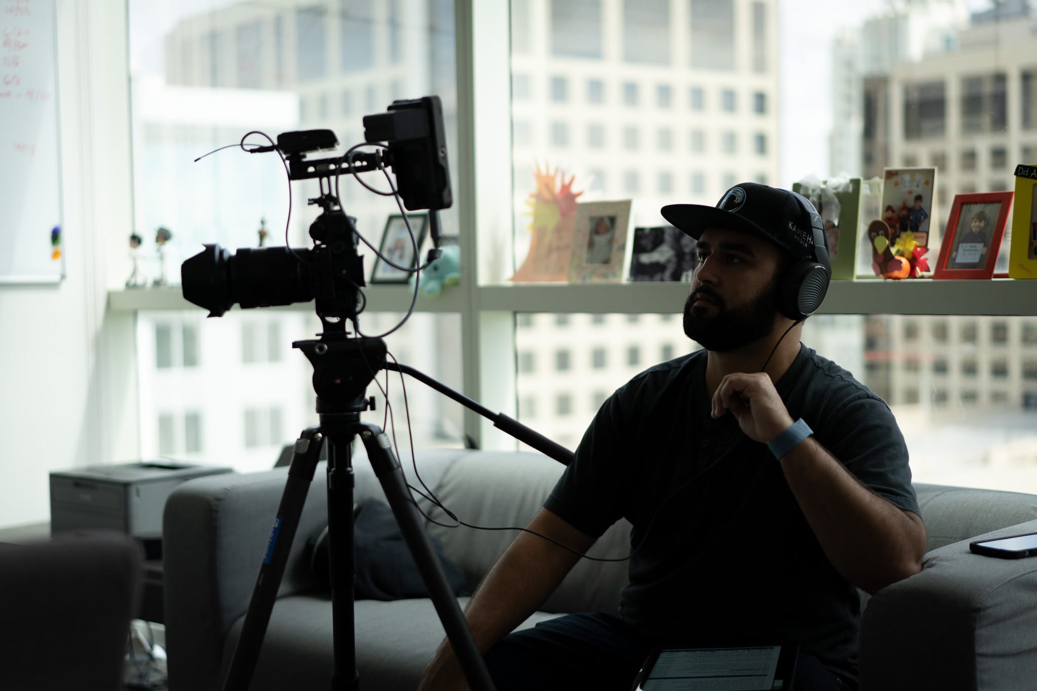 Cinematographer monitoring a brand film shoot