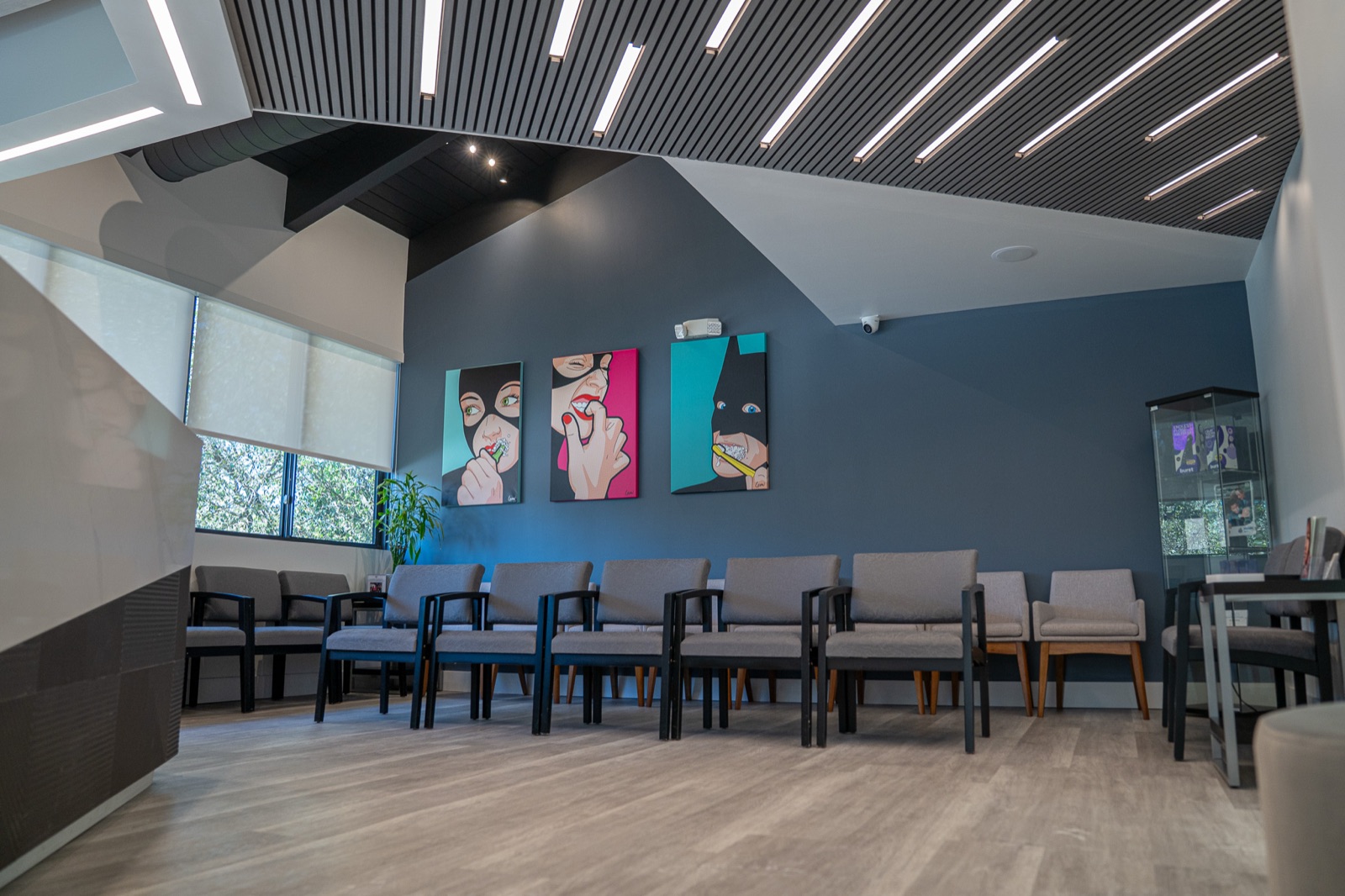 Modern dental office waiting room pop art Miami