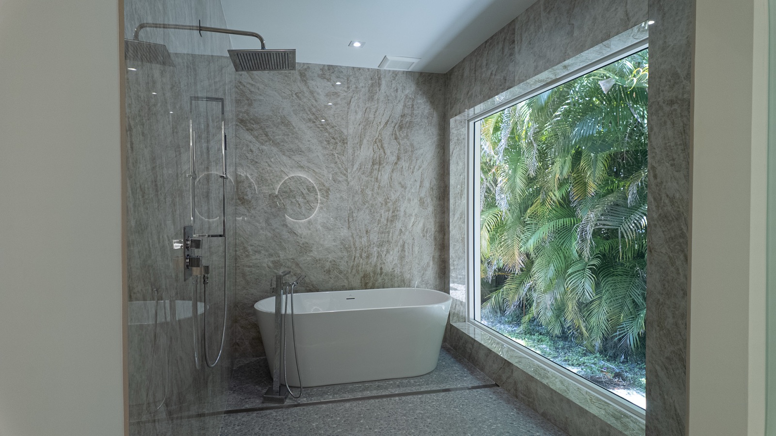 Luxury bathroom freestanding tub interior design Miami